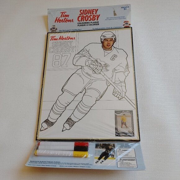 Rare Tim Hortons Sidney Crosby Colouring Plaque 20 - Picture 1 of 2